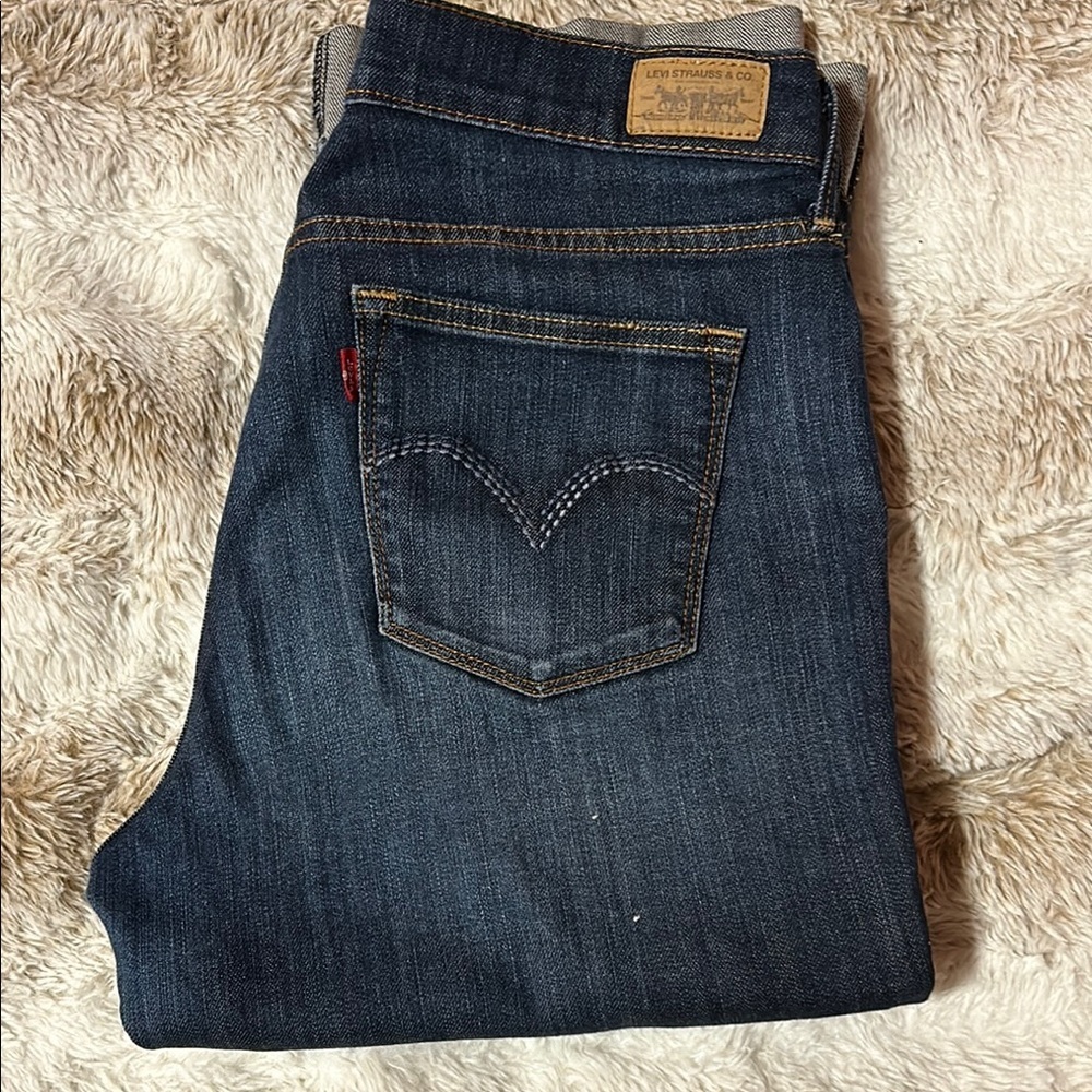 Levi's Dark Blue Boyfriend Jeans - Picture 2 of 8